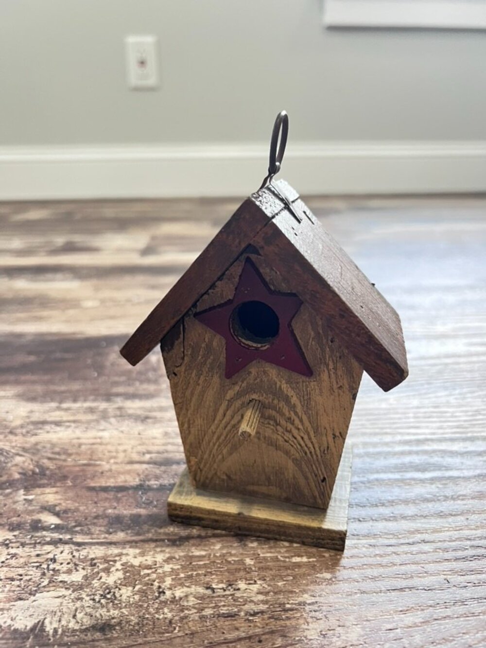 Primitive Wooden Birdhouse Star Rustic Americana Farmhouse Decor